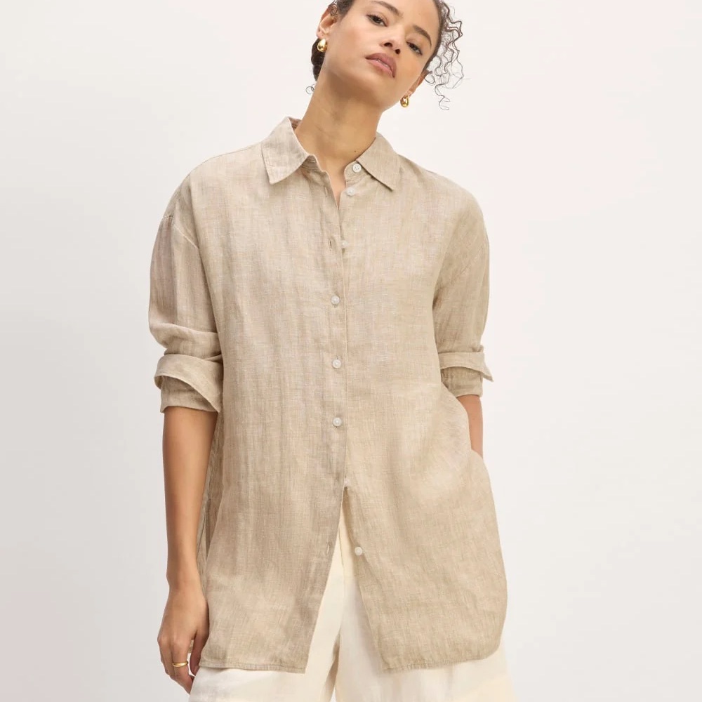 🌟NWT Everlane Boyfriend Button Down Shirt in Linen